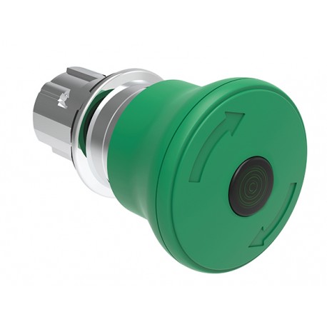 LPSBL6643 LOVATO Metallic Luminous Mushroom Lock, Traktion Entriegelung Ø 40mm Grün