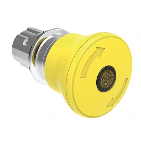 LPSBL6645 LOVATO Metallic Luminous Mushroom Lock, Traktion Entriegelung Ø 40mm Gelb
