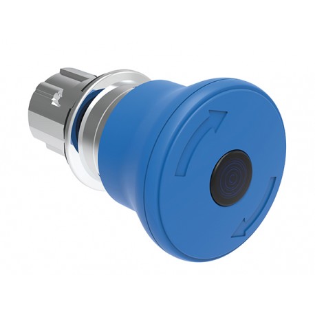 LPSBL6646 LOVATO Metallic Luminous Mushroom Lock, traction unlock Ø 40mm Blue