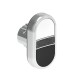 LPSBL7114 LOVATO Double Metallic Luminous Pushbutton with 2 white/black flush pushbuttons