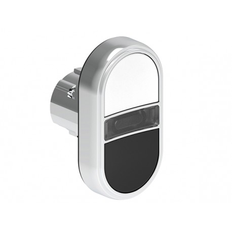 LPSBL7114 LOVATO Double Metallic Luminous Pushbutton with 2 white/black flush pushbuttons