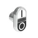 LPSBL7124 LOVATO Double Metallic Luminous Pushbutton with 2 I-0 White/Black grade pushbuttons