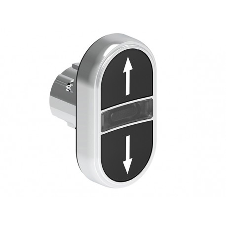 LPSBL7191 LOVATO Double Metallic Luminous Pushbutton with 2 standard pushbuttons with symbol ↑-↓ Black/Black