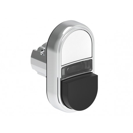 LPSBL7214 LOVATO Double Metallic Luminous Pushbutton with 1 protruding button and 1 grade White/Black