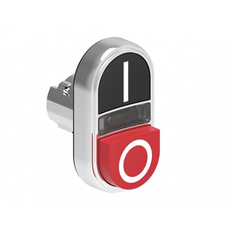 LPSBL7222 LOVATO Double Metallic Luminous Pushbutton with 1 protruding button and 1 grade I-0 Black/Red