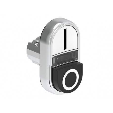 LPSBL7224 LOVATO Double Metallic Luminous Pushbutton with 1 protruding button and 1 grade I-0 White/Black