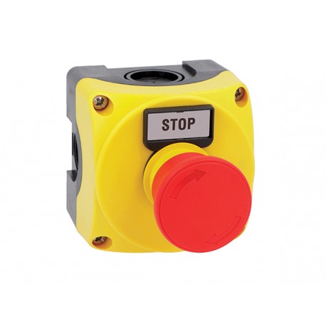 LPZP1B5612 LOVATO Yellow button with mushroom button LPCB6344 Symbol "STOP"