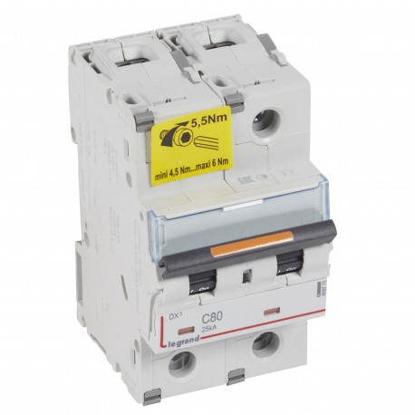 409775 LEGRAND MAGNETE DX3 25kA C 2P 80A