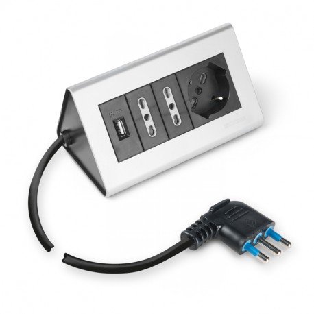 160.5016 SCAME MULTISOCKET НА РАБОЧИЙ СТОЛ ЧЕРНЫЙ