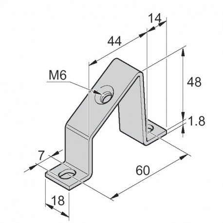 865.200 SCAME OREJA DE SOPORTE 60x48x1,8mm