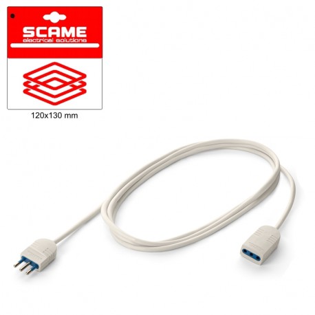 999.12381 SCAME PROLUNGA 3M 3XO,75 SP/PR 2P+T 10A bianco