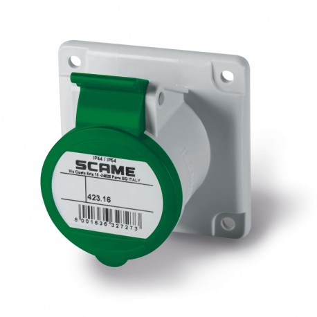 423.16662 SCAME FLUSH MOUNTING SOCKET IP44 3P+E 16A 2h