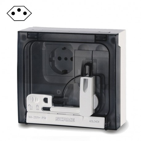 409.0421 SCAME PRISE VERROUILLABLE DOMEST. 2P+T IP56