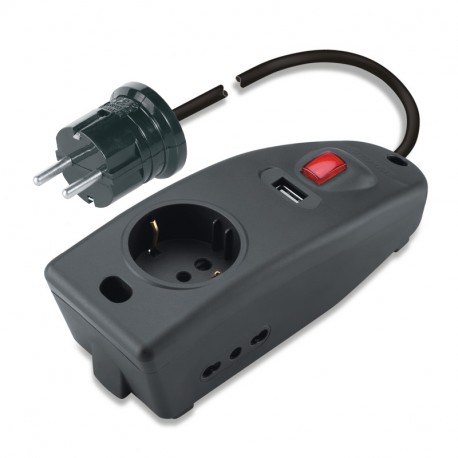 165.20431.ND SCAME USB CHARGER 1,2A GERMAN PLUG ЧЕРНЫЙ