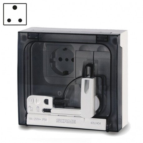 409.0428 SCAME BASE DOM. CON ENCLAVAMIENTO 2P+T IP56