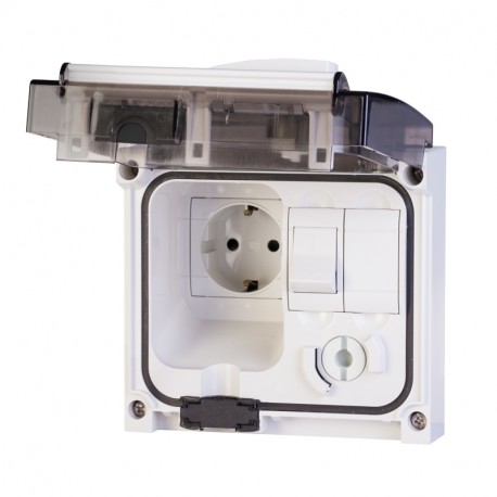 409.2421 SCAME BASE DOM. CON ENCLAVAMIENTO 2P+T IP56