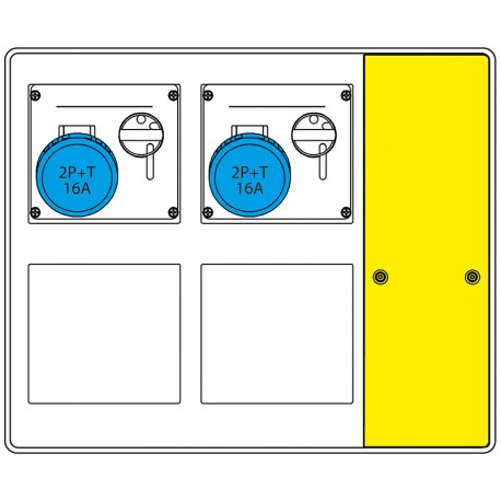 656.9022-684 SCAME MBOX2 per campeggio con 2 prese OMNIA