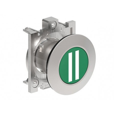 LPFB1123 LOVATO Pulsador Platinum metalico rasante verde "II" Ø 30mm