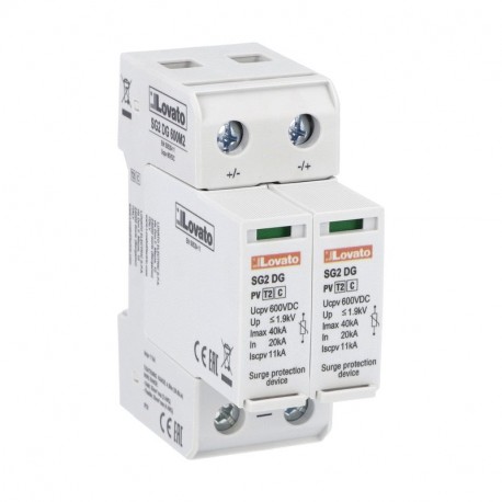 SG2DG600M2 LOVATO Descarg. Sobret. Extraíble (Tipo 2 Fotovol.) 40kA