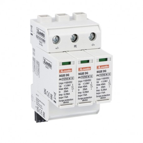 SG2EDGK10M3R LOVATO SURGE PROT. DEVICE TYPE 2 1100VDC+RC (E)