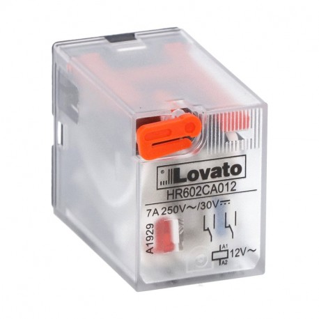 HR602CA012 LOVATO INDUSTRIAL RELE 2SC 7A 12VAC +LED