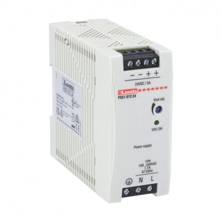 PSE107224 LOVATO ALIMENTATION DIN 1PH 72W 100-240VAC 24VD