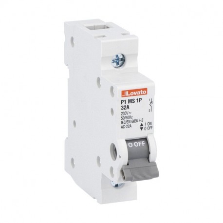 P1MS1P063 LOVATO DESCONECTADOR DO INTERRUPTOR MODULAR 1P 63A