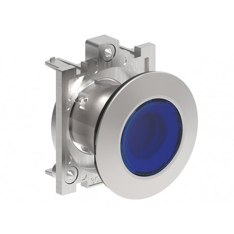 LPFBL106 LOVATO ILL.BLUE FLUSH MET. BOUTON-POUSSOIR PLAT