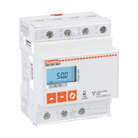 DMED301MID7 LOVATO 80A DIR. CONN. 3-PH ENERGY METER, RS485,