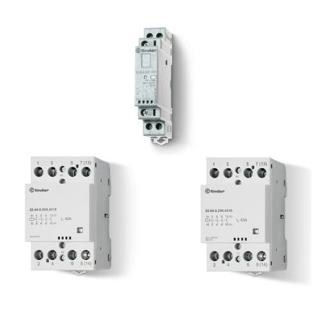 227202301310 FINDER Contactor modular SERIE 22, 2NA 32A AgNi, 230V AC/DC, indicador mecánico