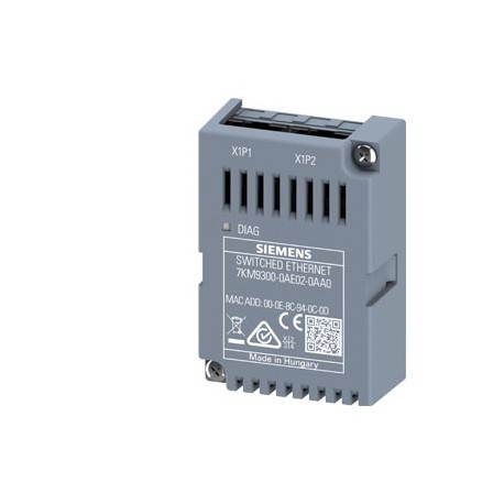 7KM9300-0AE02-0AA0 SIEMENS Módulo de imagem Switched Ethernet PROFINET V3, de encaixe, para 7KM PAC32x0 / 42..