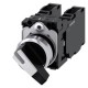 3SU1150-2CF60-1NA0 SIEMENS Knebelschalter, 22 mm, rund, Metall, hochglanz, weiß, Knebel, lang, 2 Schaltstell..