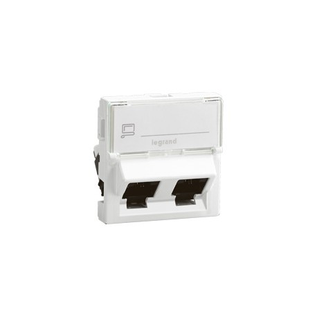 076506 LEGRAND MOSAIK RJ45X2 C6 FTP 2M 45D