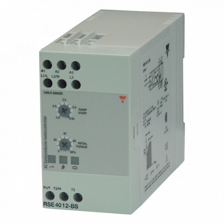 RSE2312-BS CARLO GAVAZZI Parâmetros do SISTEMA de partida Suave de CARGA da Fase 1 LARGURA da caixa 22,5 mm ..