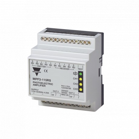 MPF3-115RS CARLO GAVAZZI parâmetros amplificador selecionados para o sistema de fotocélulas SCOPE 6 ... 20 m..