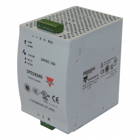 SPD482401 CARLO GAVAZZI Selected parameters MODEL Din Rail AC INPUT VOLTAGE 93 264V OUTPUT POWER 240W PARALL..