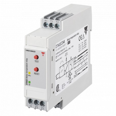 DTA02C230 CARLO GAVAZZI SIZE 22,5 mm POWER SUPPLY RANGE 230 VAC MONITORING FUNCTION Over temperature MOUTING..