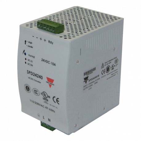 SPD242401 CARLO GAVAZZI Fuente de alimentación conmutada, Salida 24VCC, Intensidad de salida 10 A, Potencia ..