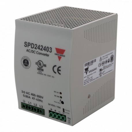 SPD242403 CARLO GAVAZZI Set Parameter Eingangsspannung AC 340 575V LEISTUNG 240W Parallelschaltbarkeit ja IN..