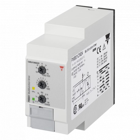 PMB01CM24 CARLO GAVAZZI Temporizador, Multifunción, Base undecal, Caja P, 36 mm, Salida SPDT 8A