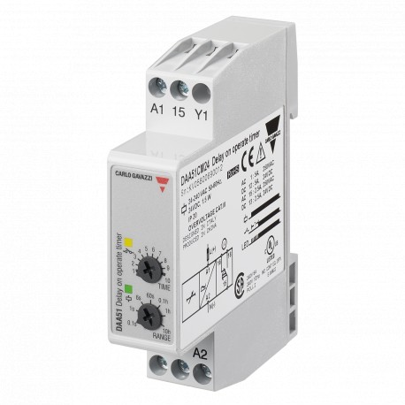 DAA51CM24 CARLO GAVAZZI Função selecionada parâmetros Delay sinal de saída de conexão de 1 relé outros insum..