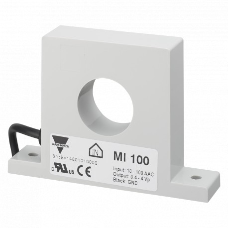 MI100 CARLO GAVAZZI Selected parameters PRIMARY CURRENT VALUE 100 A SECONDARY CURRENT / OUTPUT SIGNAL 4 Vp O..