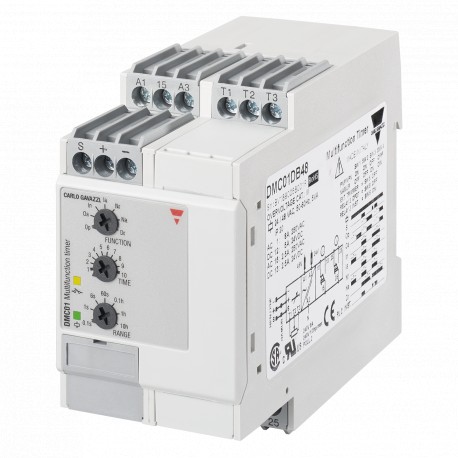 DMC01DB23 CARLO GAVAZZI Temporizador multifunción Permite conexión sensor externo/potenciómetro, Carril DIN,..