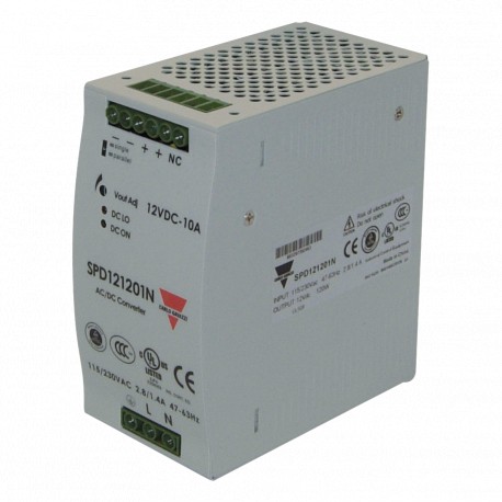 SPD121201N CARLO GAVAZZI Parámetros seleccionados TENSIÓN ENTRADA CA 90 264V POTENCIA DE SALIDA 120W CONEXIÓ..