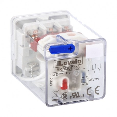 HR703CD048 LOVATO RELE' INDUST UNDECAL 3SC 10A 48VDC + LED