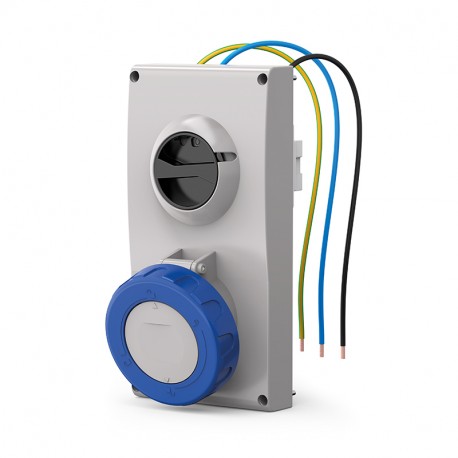 407.6383 SCAME ENC BASE. Mec. 63A 2P+T 6h IP66/IP67/IP69