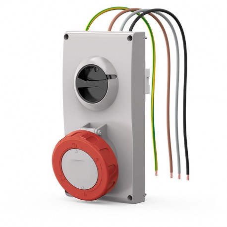 407.6386 SCAME ENC BASE. Mec. 63A 3P+T 6h IP66/IP67/IP69