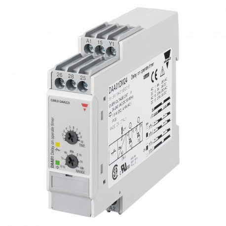 DAA01DM24 CARLO GAVAZZI Função selecionada parâmetros atraso do sinal de conexão de saída 2 relés outros ins..