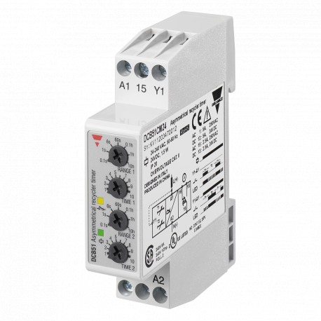 DCB51CM24 CARLO GAVAZZI Parametri selezionati FUNZIONE Pausa lavoro simmetrico ALIMENTAZIONE 1 relè Altro CA..