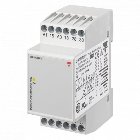 DLA73TB232P CARLO GAVAZZI Selected parameters OUTPUT SIGNAL 3 relays MONITORED VARIABLE Pump alternating Oth..